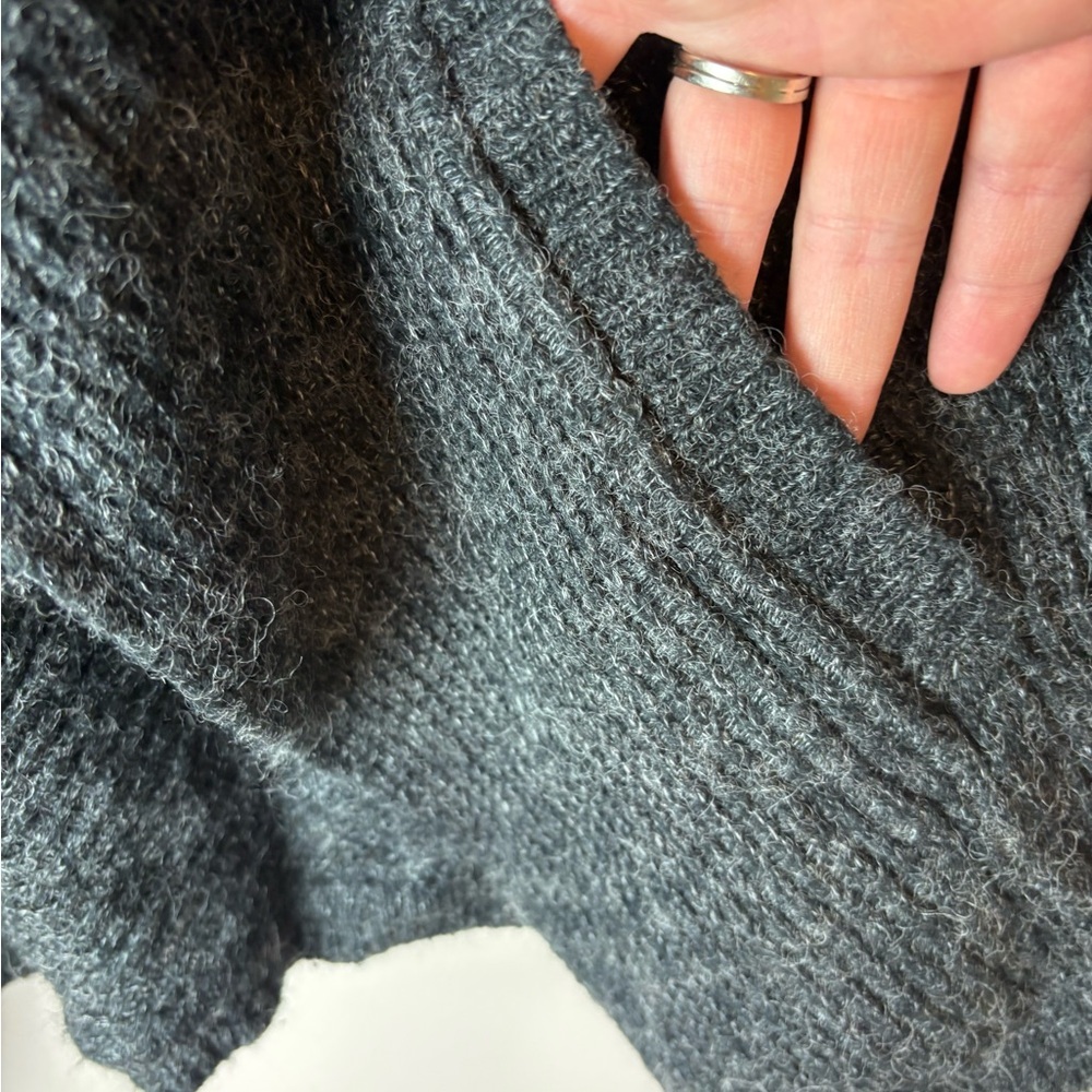 SLEEPING ON SNOW CHARCOAL WOOL BLEND OPEN FRONT OVERSIZED CARDIGAN WOMEN'S M - Picture 5 of 10